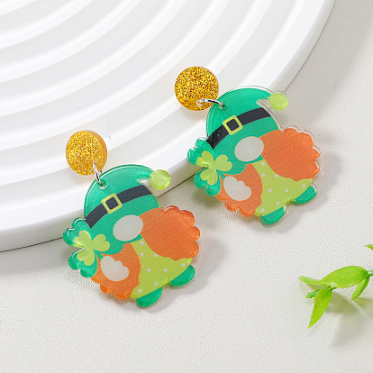 Рождественские акриловые серьги-гвоздики