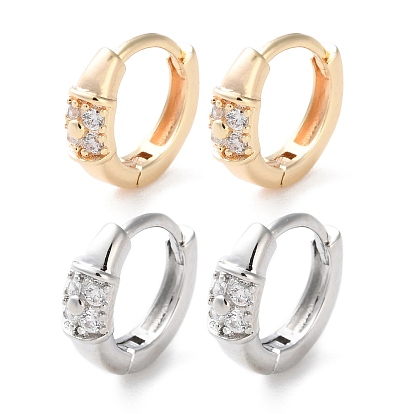 Серьги-кольца из латуни с прозрачным кубическим цирконием, долговечный