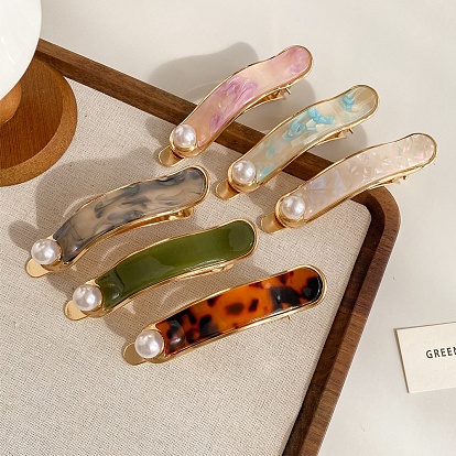 Заколки из кожи аллигатора из ацетата целлюлозы, аксессуары для волос для женщин и девочек