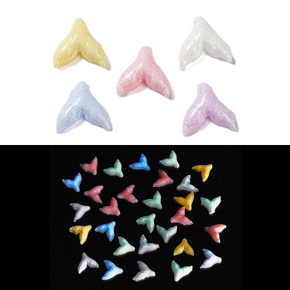 Cabujones decodificados de resina luminosa, brillan en la oscuridad, cola de ballena