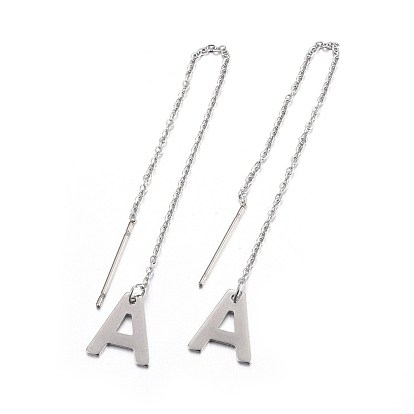 304 Stainless Steel Stud Earrings, Hypoallergenic Earrings, Ear Threads, Alphabet