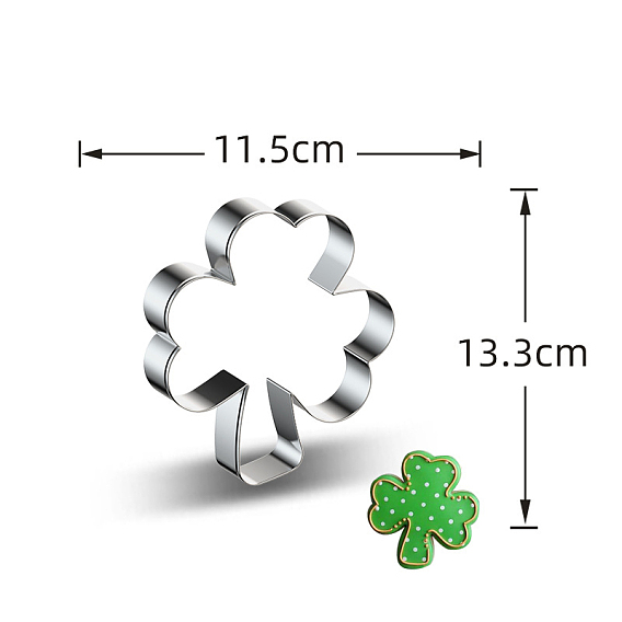 Формочки для печенья из нержавеющей стали, формы для печенья, инструмент для выпечки бисквитов, клевер