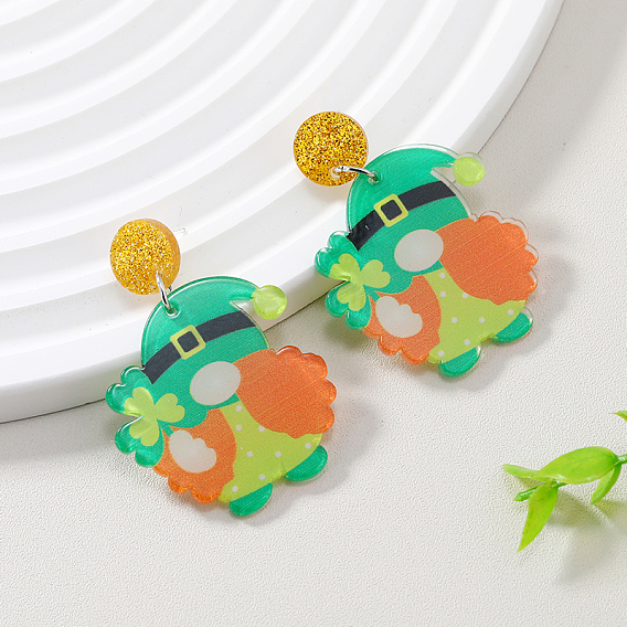 Рождественские акриловые серьги-гвоздики