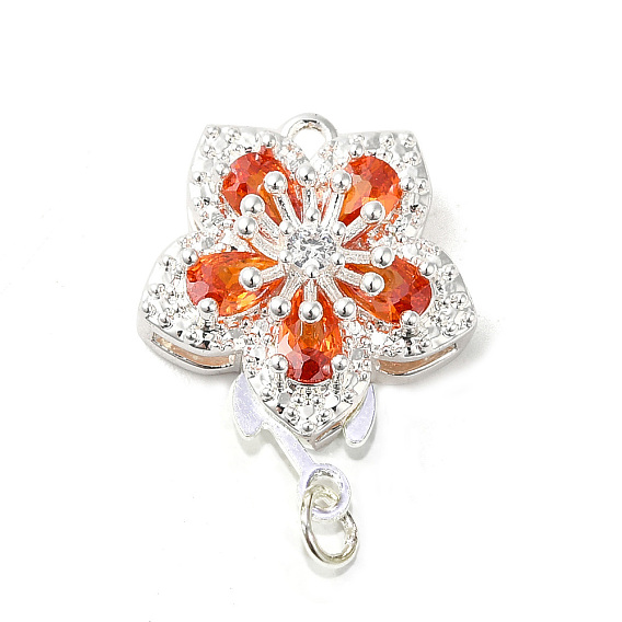 Покрытие стойки латунное паве застежки для коробок из кубического циркония, 1 нитей, 2-луночное, без кадмия и без свинца, долговечный, цветок