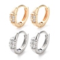 Серьги-кольца из латуни с прозрачным кубическим цирконием, долговечный