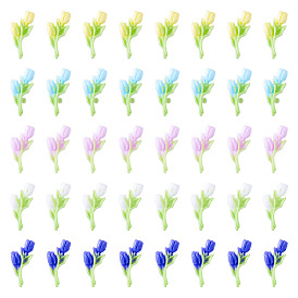 100 шт. 5 цветные люминесцентные и двухцветные смоляные декаден-кабошоны, роза, светится в темноте