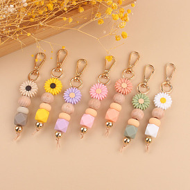 Silicone Flower Pendant Decorations, for Bag Key Chain Ornaments
