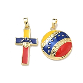 Латунные подвески, с эмалью, стойки покрытие, долговечный, без кадмия и без свинца, золотые