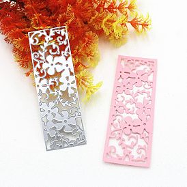 Flower Pattern Rectangle Carbon Steel Cutting Dies Stencils, for DIY Scrapbooking, Photo Album, Decorative Embossing Paper Card