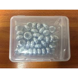304 Edelstahlkugeln, mit Gummi innen, Schieberegler Perlen, Rondell