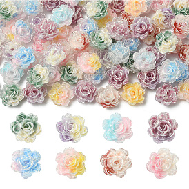 100шт. 9 двухцветные пластиковые цветочные кабошоны, ногтей декоративные аксессуары