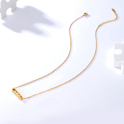 201 de acero inoxidable collares pendientes, barra ovalada
