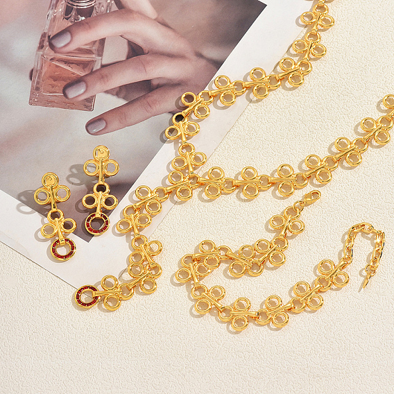 Женские браслеты, серьги и комплекты из колье с круглыми подвесками из сплава с кубическим цирконием