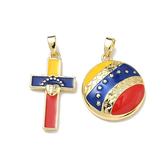 Латунные подвески, с эмалью, стойки покрытие, долговечный, без кадмия и без свинца, золотые