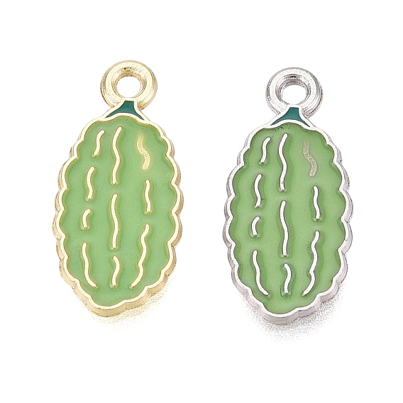 Alloy Enamel Pendants, Bitter Melon Charms