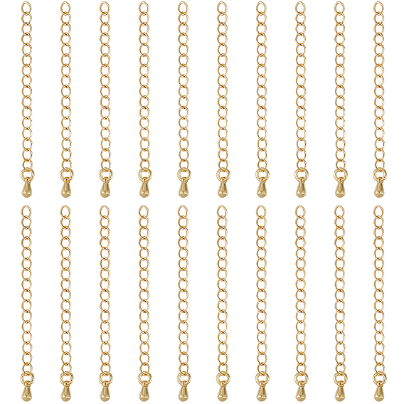40Extensor de cadena de latón para bordillos de 1 pieza, con encantos de lágrima, sin plomo y cadmio