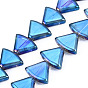 Electroplate Glass Beads Strands, Triangle