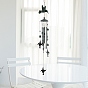 Alloy Wind Chime, Hummingbird Iron Pendant Decorations, with Aluminum Tube and Polyester Cord, Plastic Beads