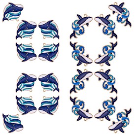 20 pcs baleine émail pendentif à breloque baleines bleues charme de poisson pendentif animal de mer pour bijoux collier bracelet boucle d'oreille fabrication d'artisanat