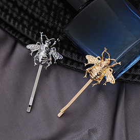 Insect-themed Metal Hair Clip for Women with Bee and Butterfly Design