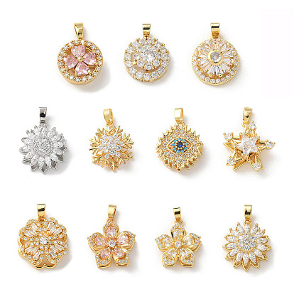 Латунные микропаве прозрачные подвески с фианитом