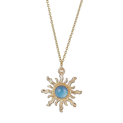 Ожерелья с подвеской от солнца из сплава и смолы, 304 ожерелья из троса из нержавеющей стали для женщин