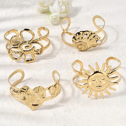 Стильные 304 из нержавеющей стали манжеты браслеты, широкие браслеты для женщин, ионное покрытие (ip), реальный 18 k позолоченный