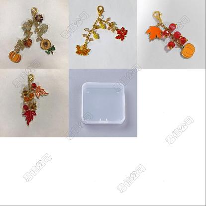 8piezas 4 estilos decoraciones colgantes de aleación y acrílico para el día de Acción de Gracias, con broches de aleación giratorias
