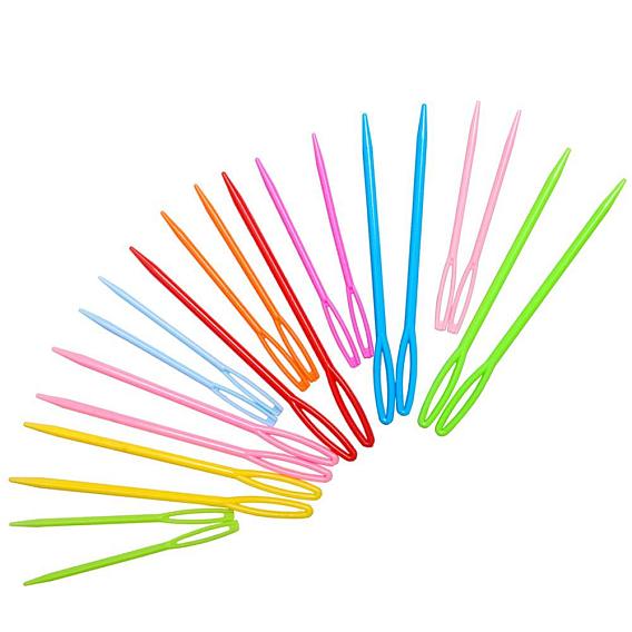Наборы спиц из пластиковой пряжи, Иглы с большими ушками для детских поделок ручной работы