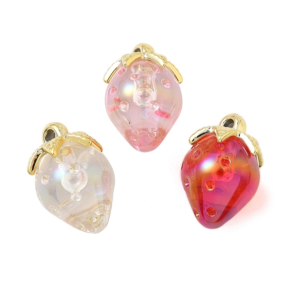 Прозрачные акриловые подвески, клубника