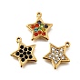 304 подвески-шармы из нержавеющей стали с микро-паве из стразов, ионное покрытие (ip), реальный 18 k позолоченный, звезда