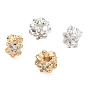 Brass Micro Pave Clear Cubic Zirconia Beads, Irregular Star