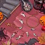 20Pcs 4 Style Halloween Alloy Enamel Pendants, Golden, Cat & Rabbit & Bat & Shark