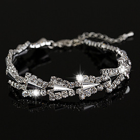 Stylish Multi-layer Pearl and Rhinestone Bracelet for Women - B060