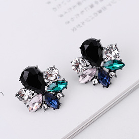 Colorful Crystal Stud Earrings - Chic and Versatile Jewelry for Women