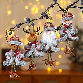 Christmas decoration supplies Santa Claus with bell pendant Christmas tree accessories fabric small pendant