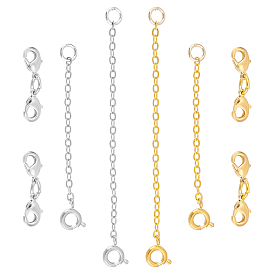 8шт 6 стили латунные пружинные застежки-кольца и застежки-лобстеры, с латунным кабельных цепей