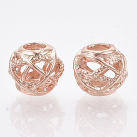 Alloy European Beads, Large Hole Beads, Rondelle, Hollow