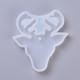 Pendant Silhouette Silicone Molds, Resin Casting Molds, For UV Resin, Epoxy Resin Jewelry Making, Christmas Reindeer/Stag