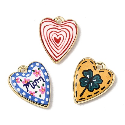 Печатные подвески сплава, сердце прелести, долговечный, стойки покрытие, золотые