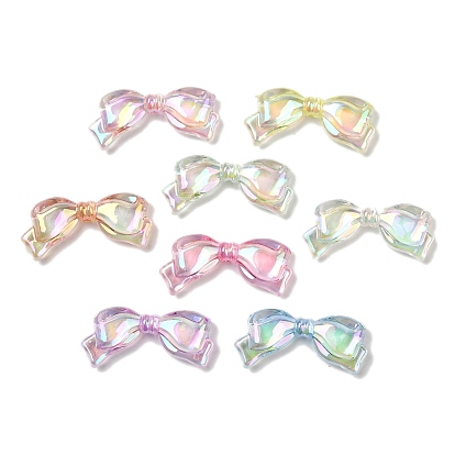 Уф-покрытие прозрачные акриловые бусины, радужный, бантом