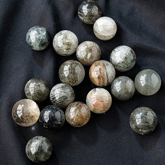 Натуральный кварцевый шар-украшение из лодолита, для украшения рабочего стола домашнего офиса