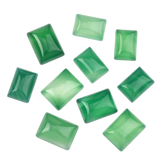 Агатовые кабошоны из натурального зеленого оникса, окрашенная и подогревом, прямоугольные