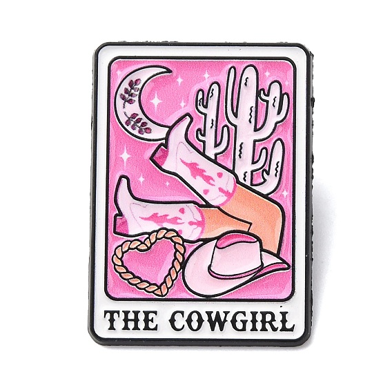 Прямоугольник с эмалированными значками в виде ковбойши, булавки для лацканов из сплава для одежды рюкзака, чёрные