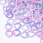 Rainbow ABS Plastic Imitation Pearl Linking Rings, Gradient Mermaid Pearl, Heart