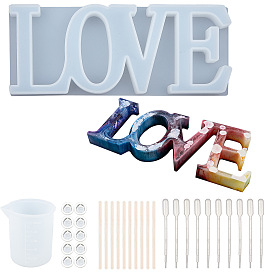 SUNNYCLUE DIY Decoration Kits, with Silicone Molds & Measuring Cup, Birch Wooden Craft Sticks, Latex Finger Cots and Plastic Transfer Pipette