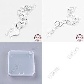2 estilos 925 cadenas extensoras de plata esterlina