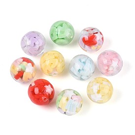 Прозрачный бисер cmолой, круглый с сердцем и звездой, с полимерной глиной