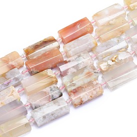 Натуральные вишневые агатовые бусины, прямоугольные, граненые