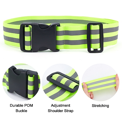 Gorgecraft 7Pcs 4 Style Polyester Reflective Hip Belt, with Plastic Buckles, Night Running